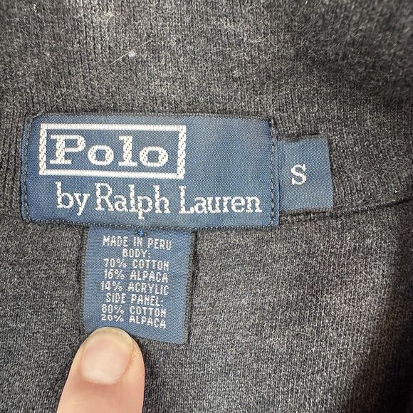 Polo Ralph Lauren Sweater 1/4 Zip Alpaca Blend Gray Preppy Pullover Mens Size S - Picture 4 of 7